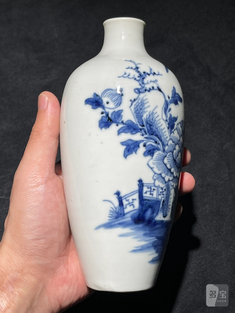 清中期 青花花卉纹莱菔瓶 - 图5